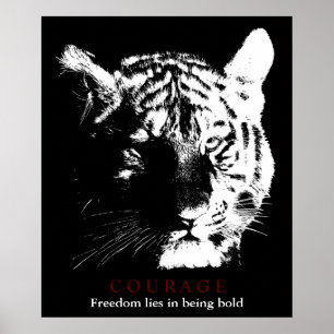 Motivatie Courage Tiger Poster