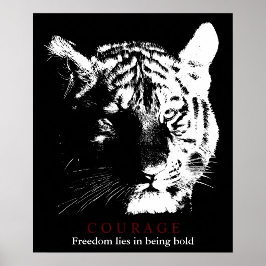Motivatie Courage Tiger Poster (Voorkant)