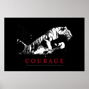 Motivatie Courage Tiger Poster
