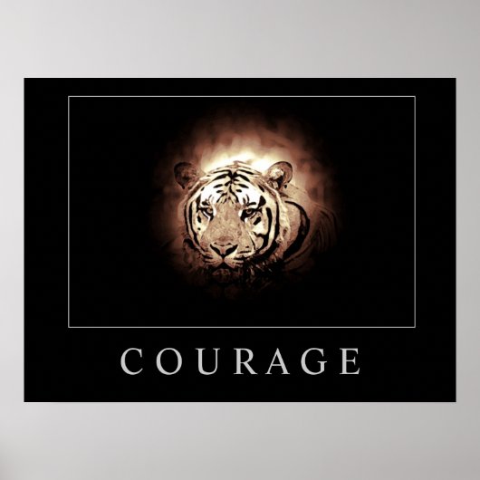 Motivatie Courage Tiger Poster afdrukken (Voorkant)