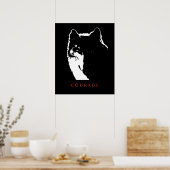 Motivatie Courage Wolf Pop Art Poster Print (Keuken)