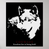 Motivatie Courage Wolf Poster (Voorkant)