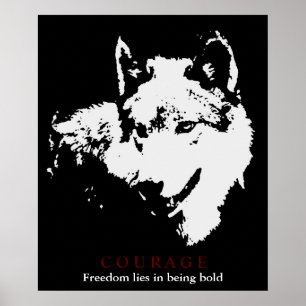 Motivatie Courage Wolf Poster