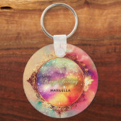 Motivatie Crystal Ball Waterclor Galaxy Bridal Sleutelhanger (Voorkant)