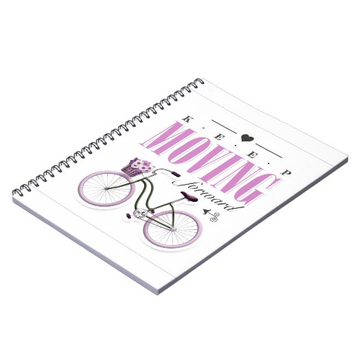 Motivatie Cute Keep Forward met fietsen Notitieboek (Linkerzijde)