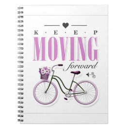 Motivatie Cute Keep Forward met fietsen Notitieboek