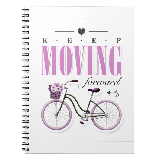 Motivatie Cute Keep Forward met fietsen Notitieboek (Voorkant)