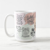 Motivatie dagelijkse herinnering citeert botanisch koffiemok (Links)