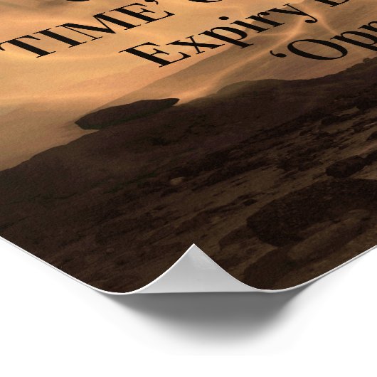 Motivatie denk niet dat de "tijd" zal veranderen poster (Hoek)