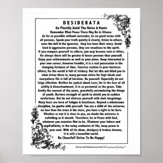 Motivatie Desiderata Poem door Max Ehrmann Poster