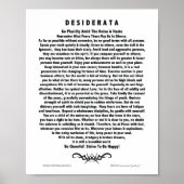 Motivatie Desiderata Poem door Max Ehrmann Poster (Voorkant)