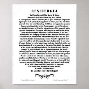 Motivatie Desiderata Poem door Max Ehrmann Poster