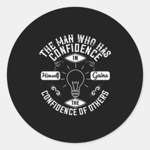 Motivatie die vertrouwen heeft in zichzelf ronde sticker