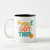 Motivatie Draag – Cool, levendig en inspirerend de Tweekleurige Koffiemok (Links)