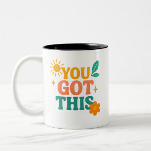 Motivatie Draag – Cool, levendig en inspirerend de Tweekleurige Koffiemok