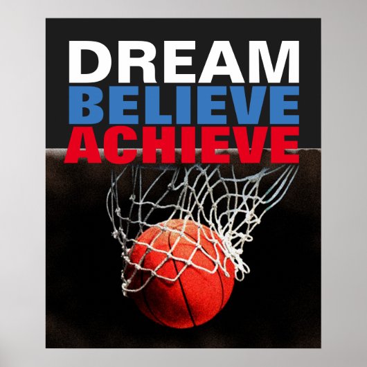 Motivatie droom: Basketball bereiken Poster (Voorkant)