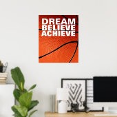 Motivatie droom: Basketball bereiken Poster (Thuiskantoor)
