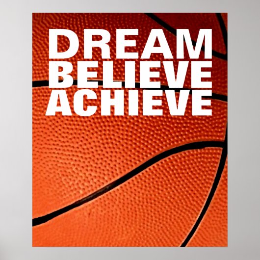 Motivatie droom: Basketball bereiken Poster (Voorkant)