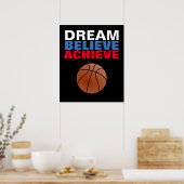 Motivatie droom: Basketball bereiken Poster (Keuken)