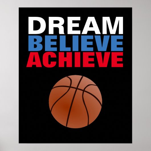 Motivatie droom: Basketball bereiken Poster (Voorkant)