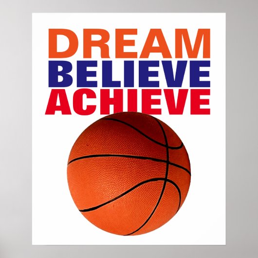 Motivatie droom: Basketball bereiken Poster (Voorkant)