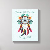 Motivatie Droomvanger Bloemen Waterverf Kunst Canvas Afdruk (Voorkant)