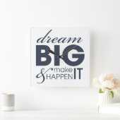 Motivatie droomwerksucces vierkante klok (Huis)