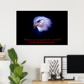 Motivatie Eagle Eyes Winners houden nooit Citaat u Poster (Thuiskantoor)