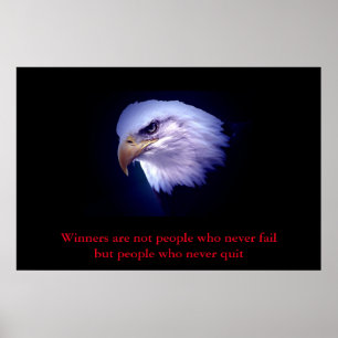 Motivatie Eagle Eyes Winners houden nooit Citaat u Poster