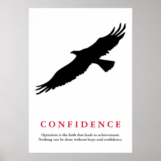 Motivatie Eagle Silhouet Vertrouwen Quote Poster (Voorkant)