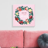 Motivatie Elegant Rozen Wreator Canvas Afdruk (Insitu (Woonkamer))