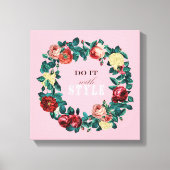 Motivatie Elegant  Rozen Wreator Canvas Afdruk (Voorkant)