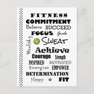 Motivatie en Inspirerend fitness Typografie Briefkaart