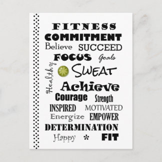 Motivatie en Inspirerend fitness Typografie Briefkaart
