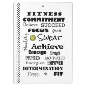 Motivatie en Inspirerend fitness Typografie Klembord (Achterkant)