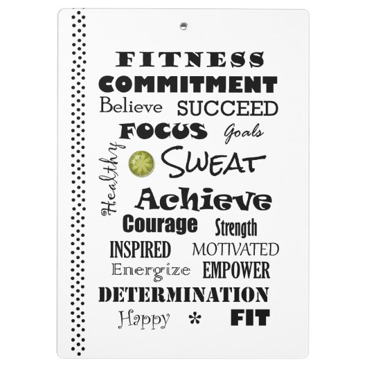 Motivatie en Inspirerend fitness Typografie Klembord (Achterkant)