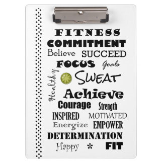 Motivatie en Inspirerend fitness Typografie Klembord