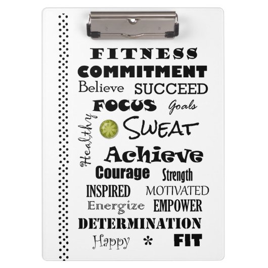 Motivatie en Inspirerend fitness Typografie Klembord (Voorkant)