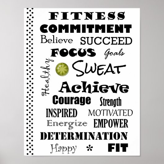 Motivatie en Inspirerend fitness Typografie Poster (Voorkant)