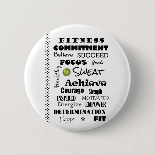 Motivatie en Inspirerend fitness Typografie Ronde Button 5,7 Cm (Voorkant)