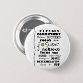 Motivatie en Inspirerend fitness Typografie Ronde Button 5,7 Cm (Voorkant /achterkant)