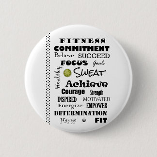 Motivatie en Inspirerend fitness Typografie Ronde Button 5,7 Cm