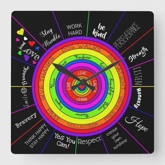 Motivatie en Inspirerend wandklok (Voorkant)