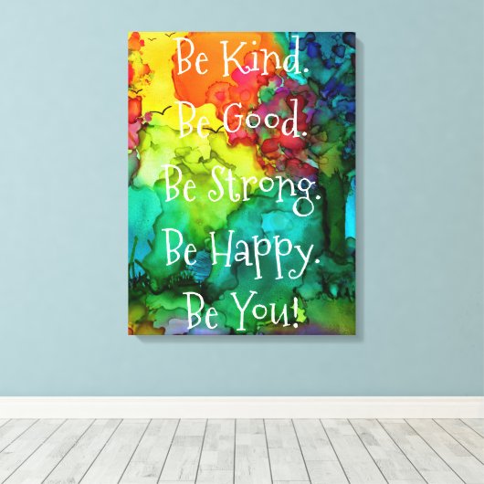 Motivatie en Inspirerend Woorden Canvas 18X24" (Insitu (Houten vloer))