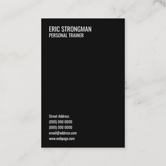 Motivatie en inspirerende trainerskaart zwart visitekaartje (Achterkant)