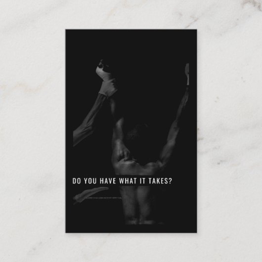 Motivatie en inspirerende trainerskaart zwart visitekaartje (Voorkant)