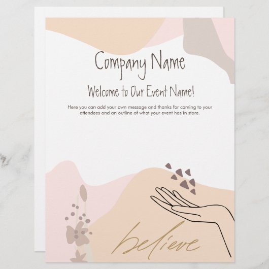 Motivatie evenement met handmatige weergave van vo briefhoofd (Voorkant / Achterkant)