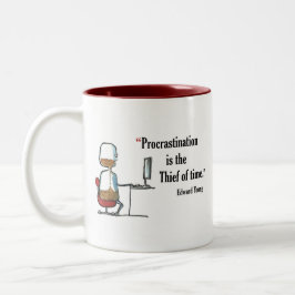 Motivatie examen citaat van Edward Young - Tweekleurige Koffiemok