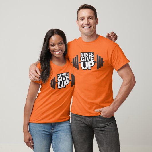 Motivatie expressie. Nooit T-shirt opgeven (Unisex)