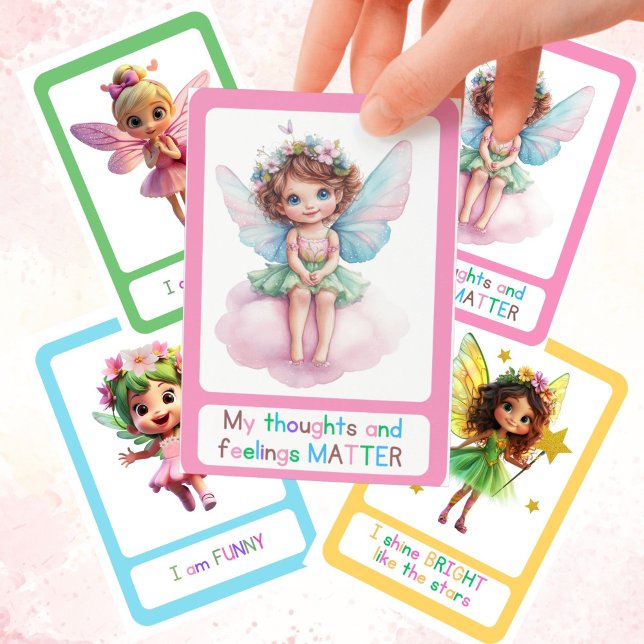 Motivatie Fairy Affirmatie Lunchbox Kinder Kaarten (Fairy Affirmation Cards-Motivational Lunch Box Notes kids Lunchbox cards)